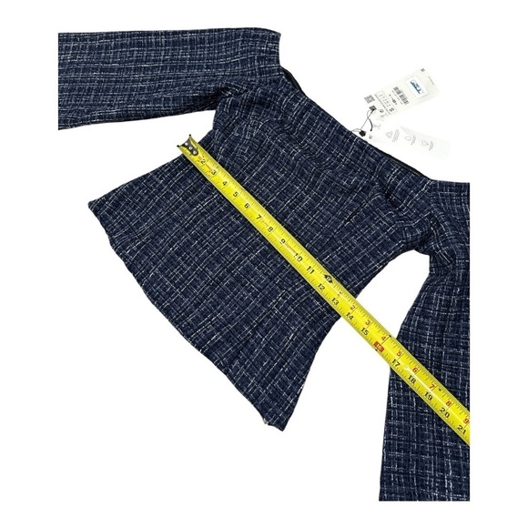 NWT ZARA Tweed Textured Off Shoulder Top Flare Long Sleeves size S - Picture 7 of 11